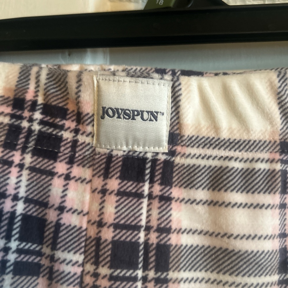 Joyspun Women's Plaid Pajama Pants - Pink and White